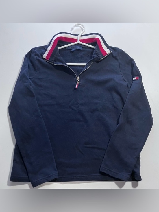 Tommy Hilfiger Tops - Tommy Hilfiger Navy Blue Quarter-Zip Long Sleeve Shirt Women’s Small Preppy Top